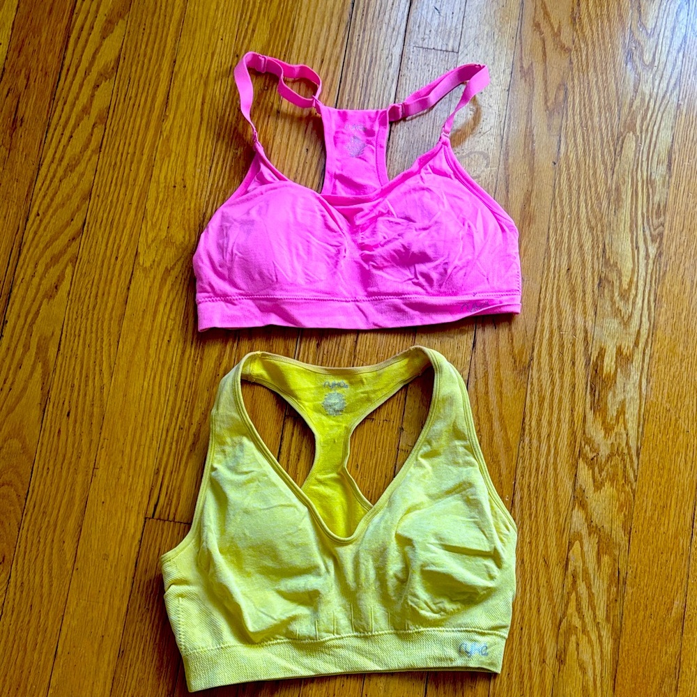 Ryka Size New Large Women's Pink and Yellow Sports Bras
